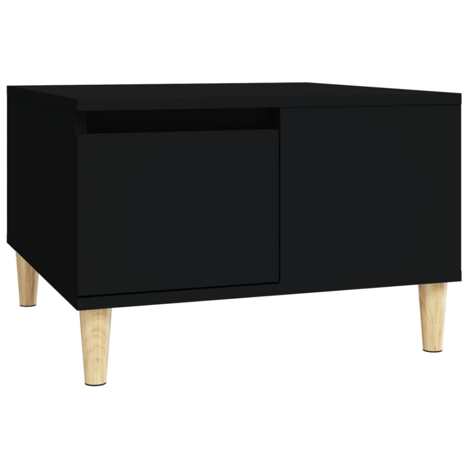 Mesa de centro madera contrachapada negro 55x55x36,5