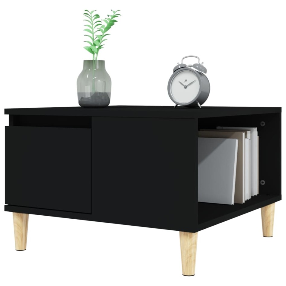Mesa de centro madera contrachapada negro 55x55x36,5