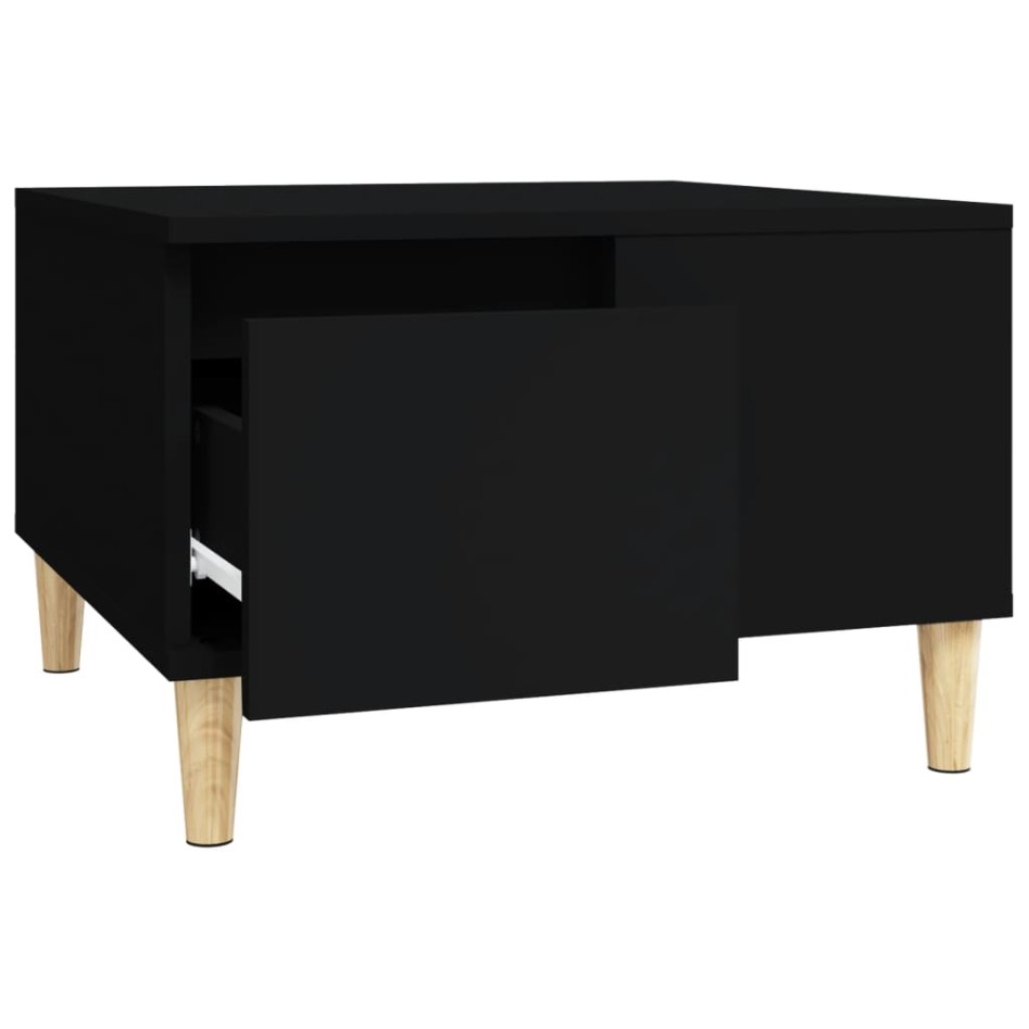 Mesa de centro madera contrachapada negro 55x55x36,5
