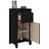 Aparador de madera maciza de pino negro 40x35x80