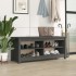 Banco zapatero madera maciza de pino gris 110x38x45,5