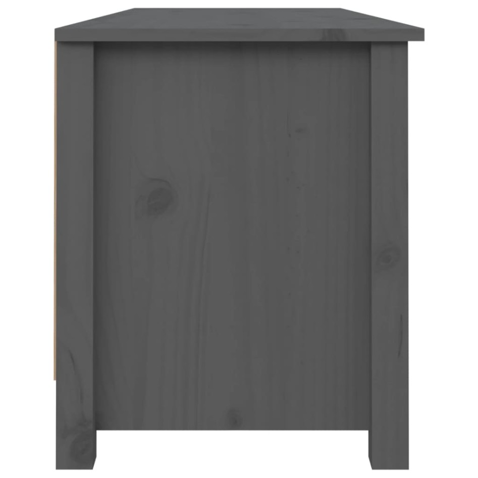 Banco zapatero madera maciza de pino gris 110x38x45,5