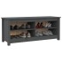Banco zapatero madera maciza de pino gris 110x38x45,5