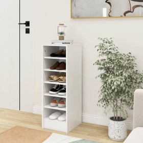 Mueble zapatero de madera contrachapada blanco 31,5x35x90