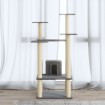 Rascador para gatos con postes de sisal gris claro 110 cm