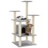 Rascador para gatos con postes de sisal gris claro 110