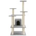 Rascador para gatos con postes de sisal gris claro 110