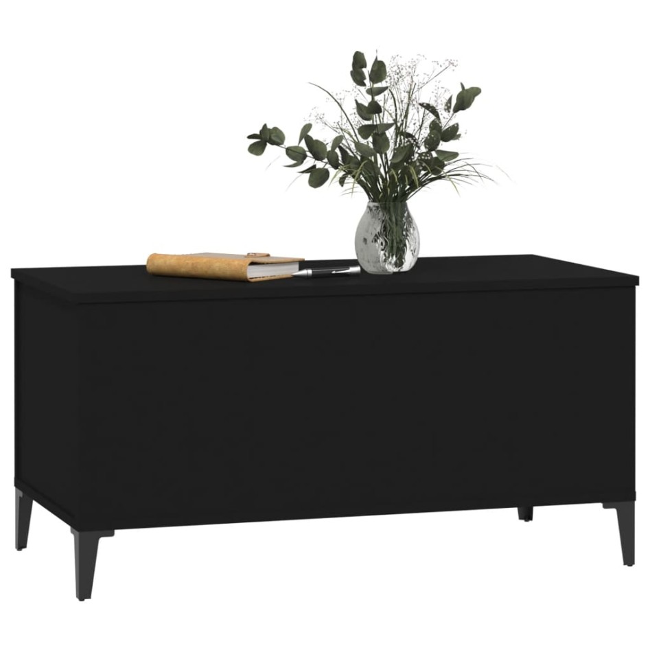Mesa de centro madera contrachapada negro 90x44,5x45