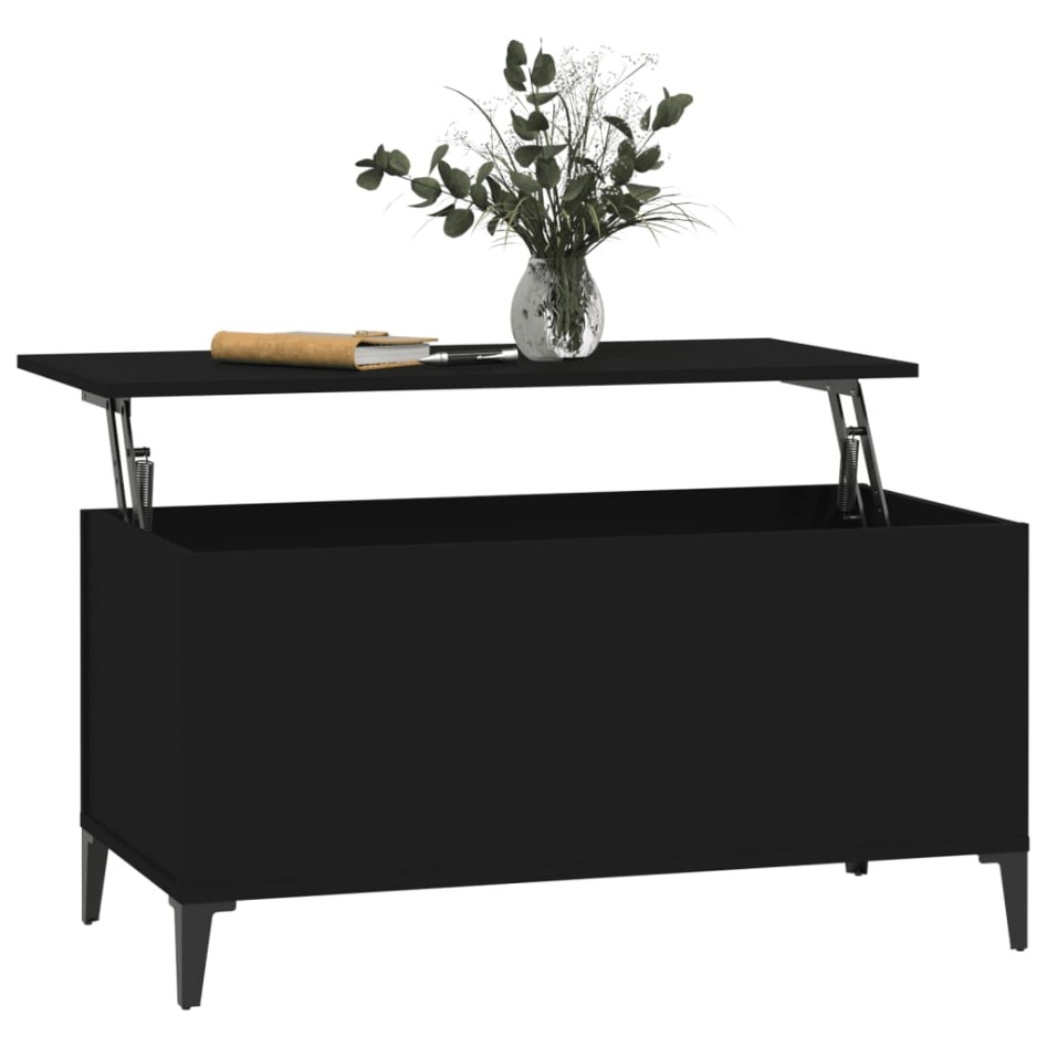 Mesa de centro madera contrachapada negro 90x44,5x45