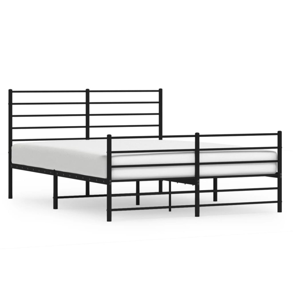 Estructura cama sin colchón con estribo metal negro 120x200