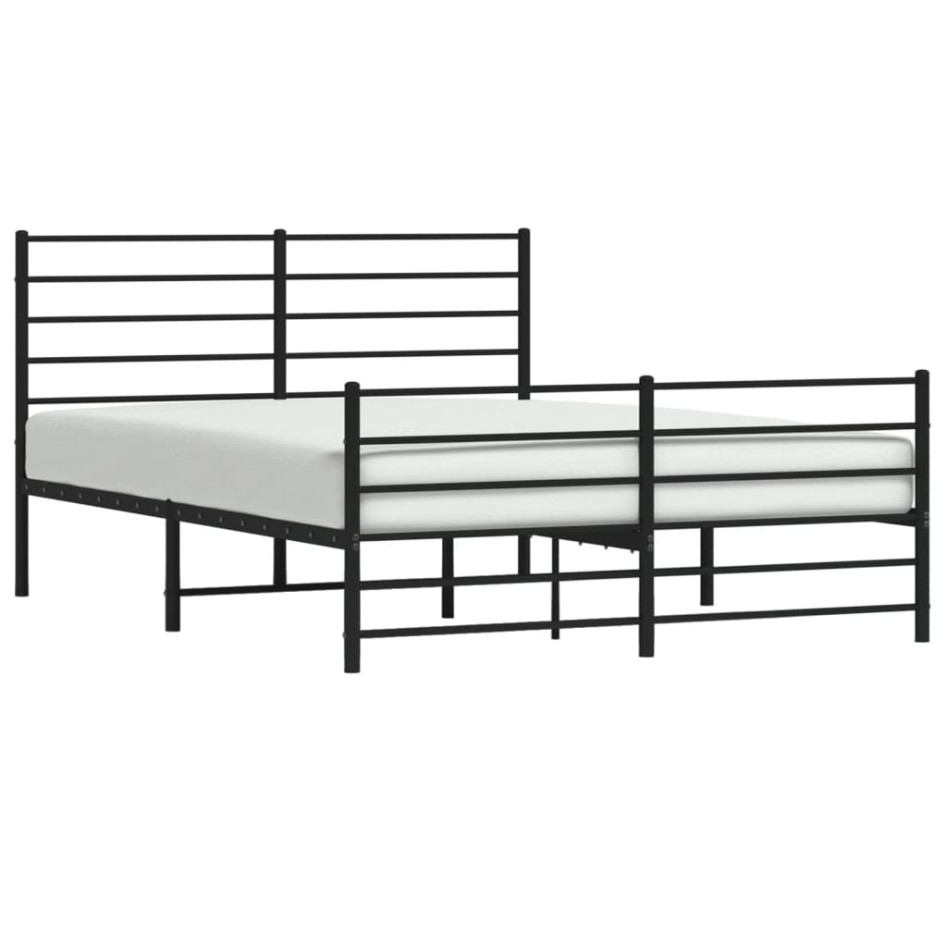 Estructura cama sin colchón con estribo metal negro 120x200