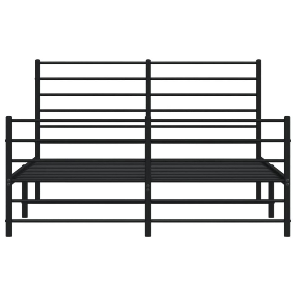 Estructura cama sin colchón con estribo metal negro 120x200