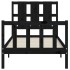 Estructura de cama con cabecero madera maciza negro 90x190