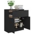 Aparador de madera contrachapada negro 60x30x70