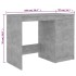 Escritorio de madera contrachapada gris hormigón 100x50x76