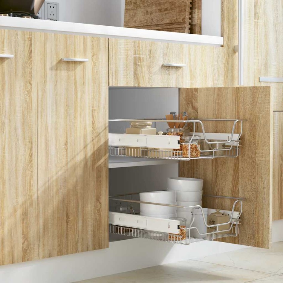 Bandejas de alambre extraíbles 2 uds plateado 400