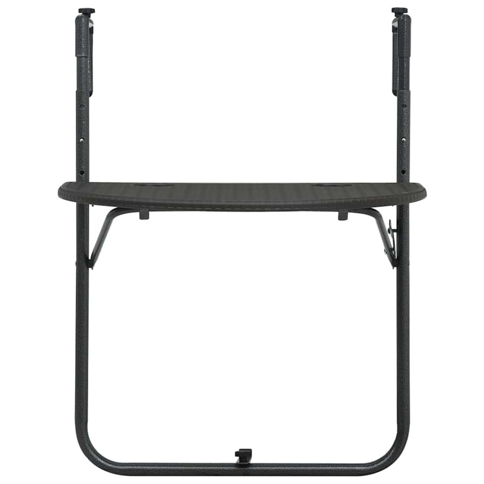 Mesa balcón colgante plástico aspecto ratán marrón