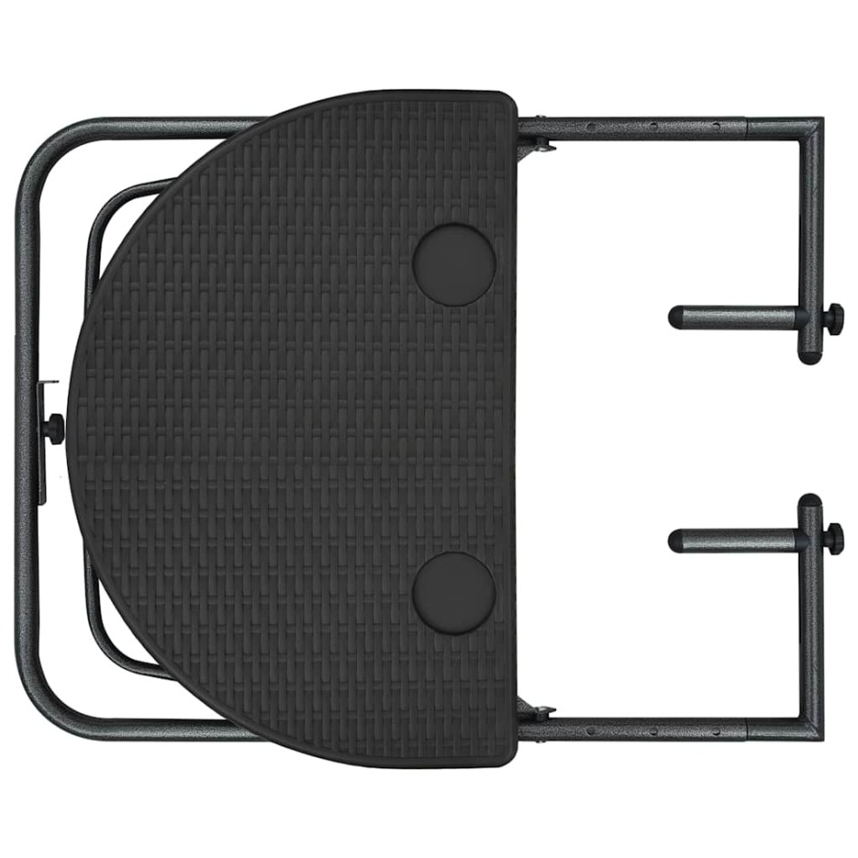 Mesa balcón colgante plástico aspecto ratán marrón