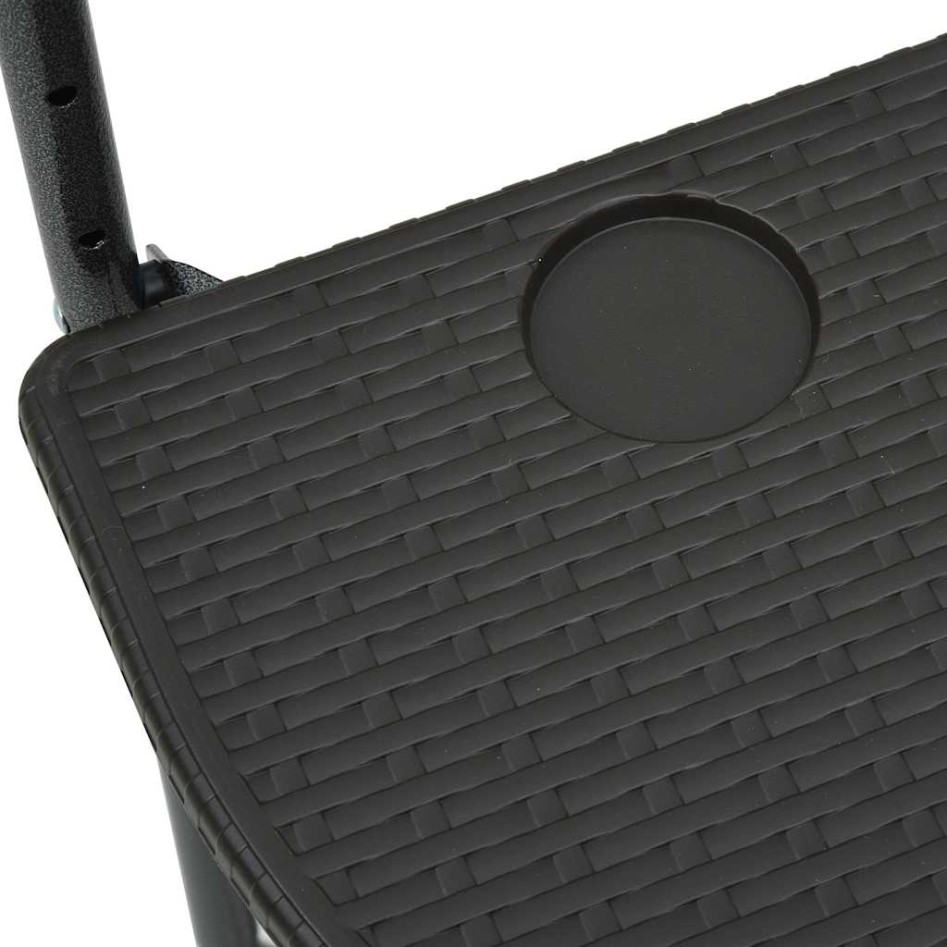 Mesa balcón colgante plástico aspecto ratán marrón