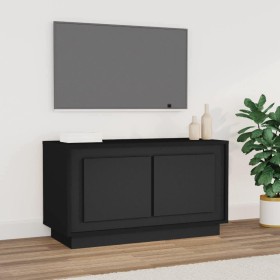 Mueble para TV madera contrachapada negro 80x35x45