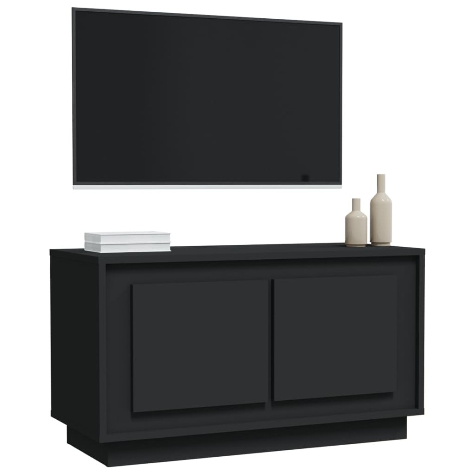 Mueble para TV madera contrachapada negro 80x35x45