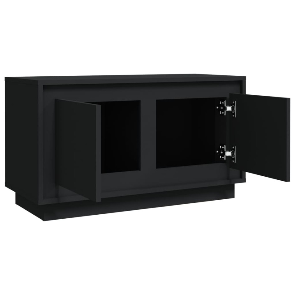 Mueble para TV madera contrachapada negro 80x35x45