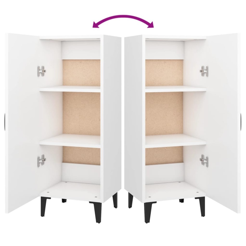 Aparador de madera contrachapada blanco 34,5x34x90