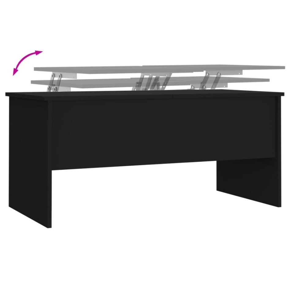 Mesa de centro madera de ingeniería negro 102x50,5x46,5