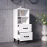 Aparador de madera contrachapada blanco brillante 34,5x34x90