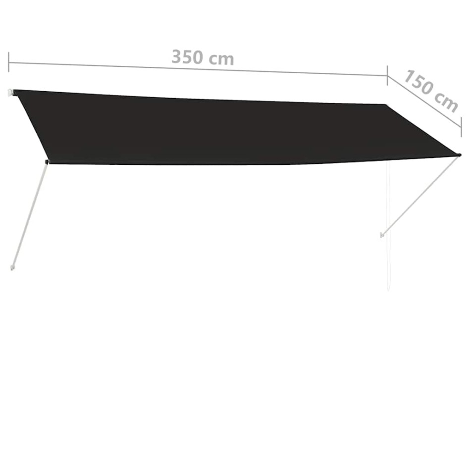 Toldo retráctil 350x150 cm gris