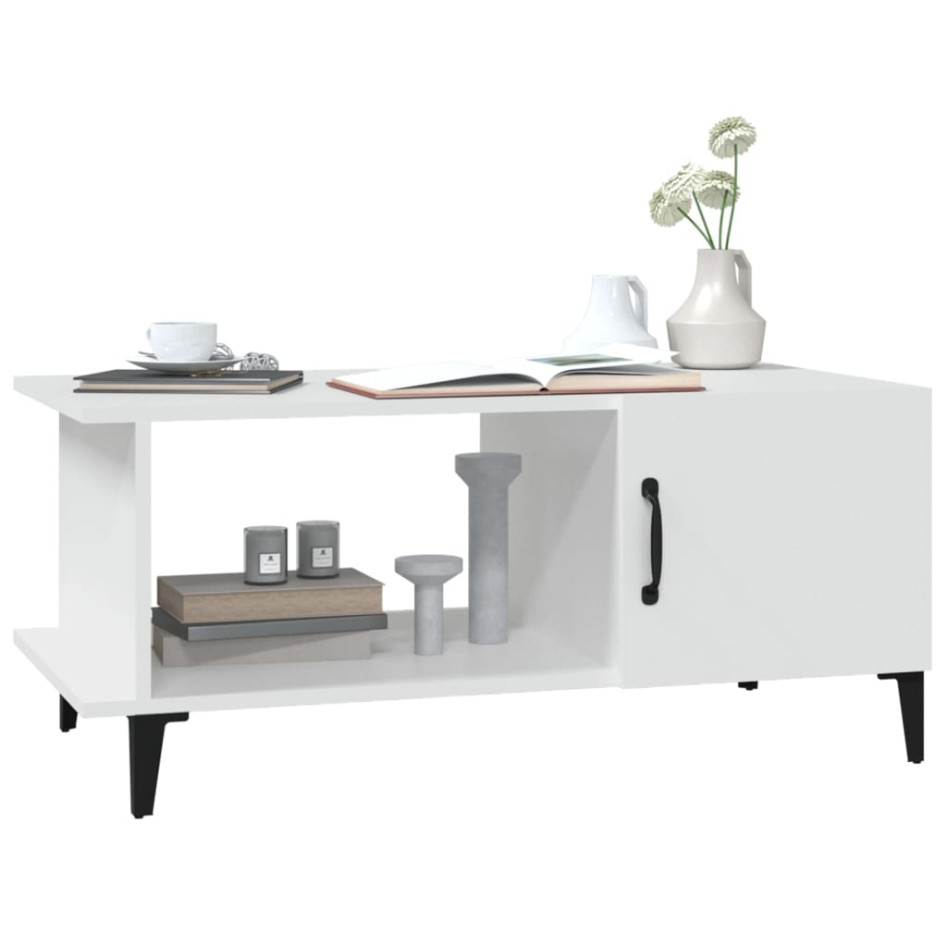 Mesa de centro madera contrachapada blanco 90x50x40