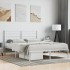 Estructura cama sin colchón con cabecero metal blanco