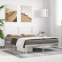 Estructura cama sin colchón con cabecero metal blanco