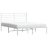 Estructura cama sin colchón con cabecero metal blanco