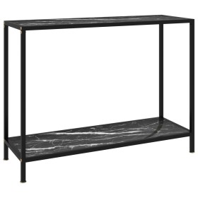Mesa de consola negro vidrio templado 100x35x75