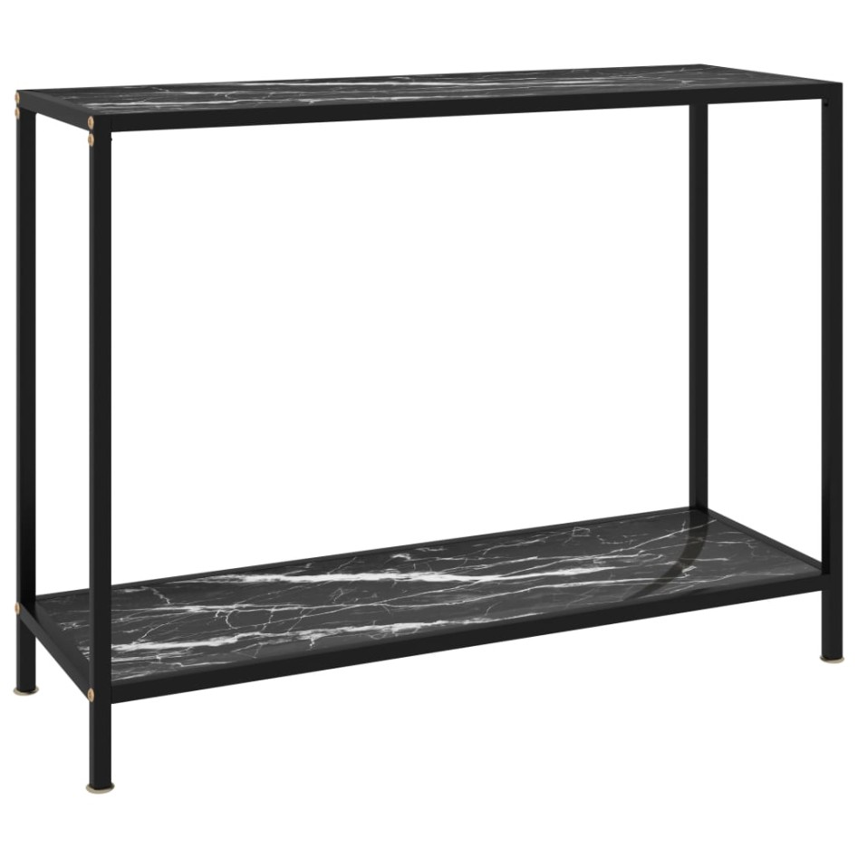 Mesa de consola negro vidrio templado 100x35x75