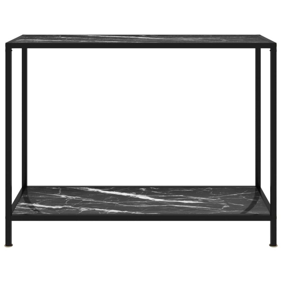 Mesa de consola negro vidrio templado 100x35x75