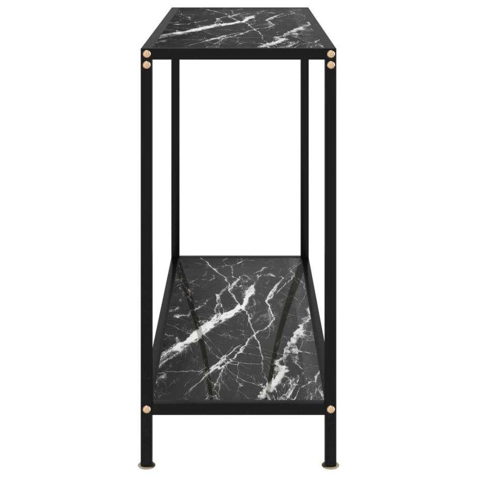 Mesa de consola negro vidrio templado 100x35x75