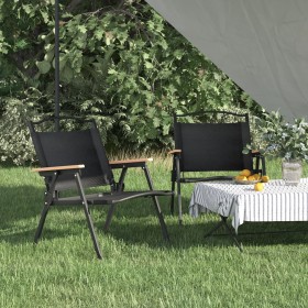 Sillas de camping 2 uds tela Oxford negro 54x43x59