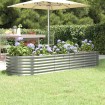 Jardinera arriate acero recubrimiento polvo plata 224x80x36 cm
