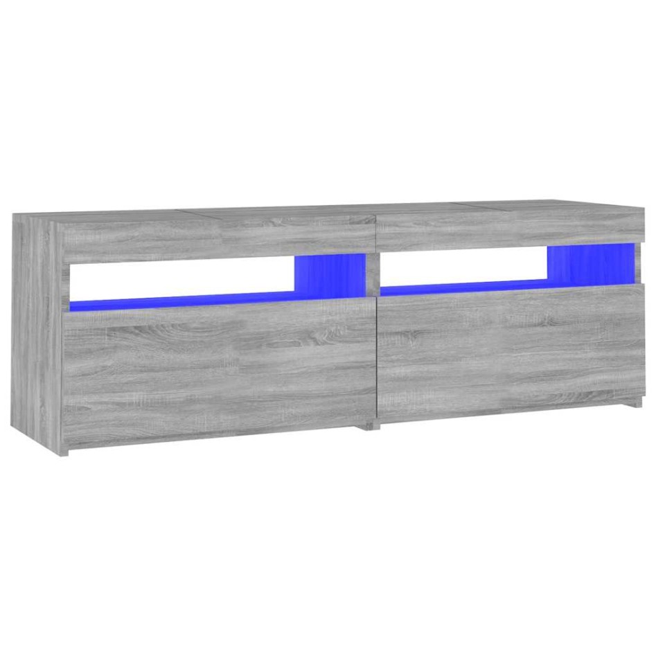Mueble de TV con luces LED gris Sonoma 120x35x40