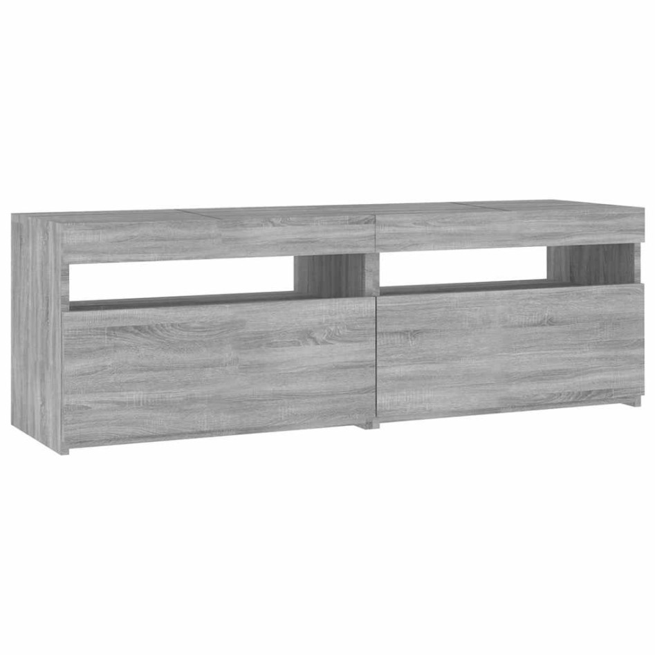 Mueble de TV con luces LED gris Sonoma 120x35x40
