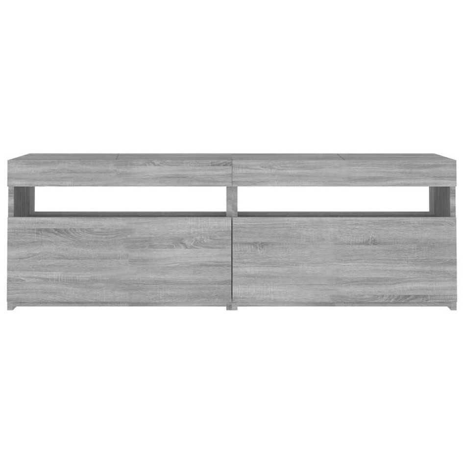 Mueble de TV con luces LED gris Sonoma 120x35x40
