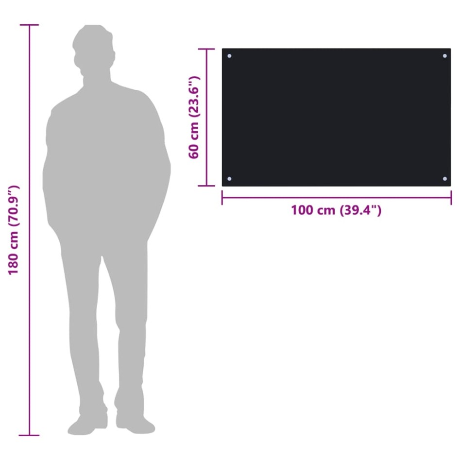 Protección salpicaduras cocina vidrio templado negro 100x60