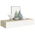 Estante con cajón de pared MDF roble y blanco 60x23,5x10