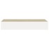 Estante con cajón de pared MDF roble y blanco 60x23,5x10