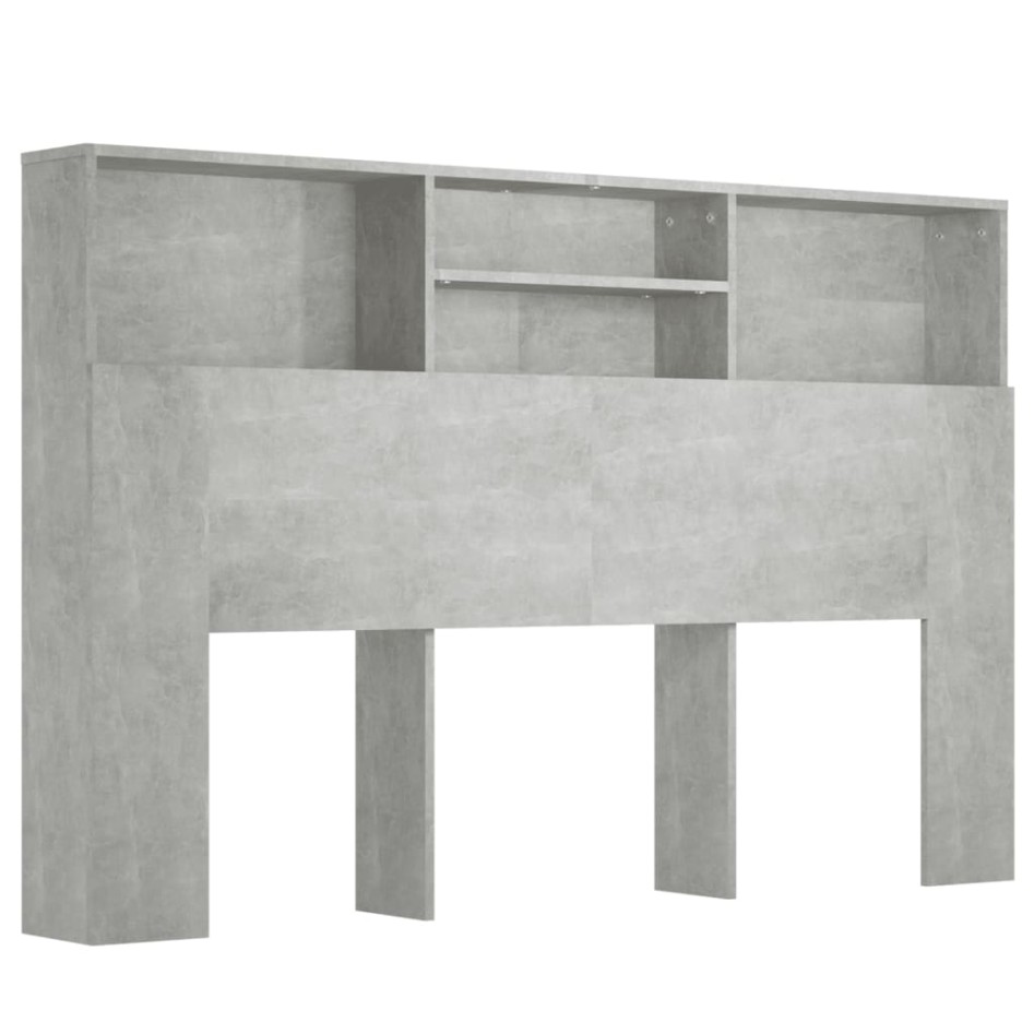 Mueble cabecero gris hormigón 160x19x103,5