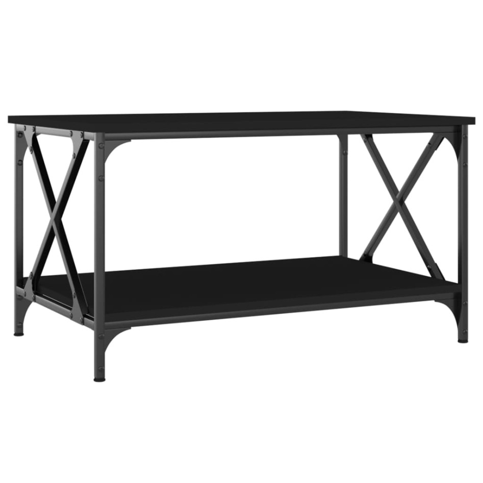 Mesa de centro madera contrachapada y hierro negro 80x50x45