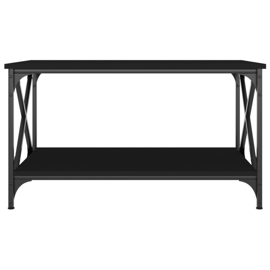 Mesa de centro madera contrachapada y hierro negro 80x50x45