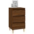 Mesita de noche madera contrachapada roble marrón 40x35x70